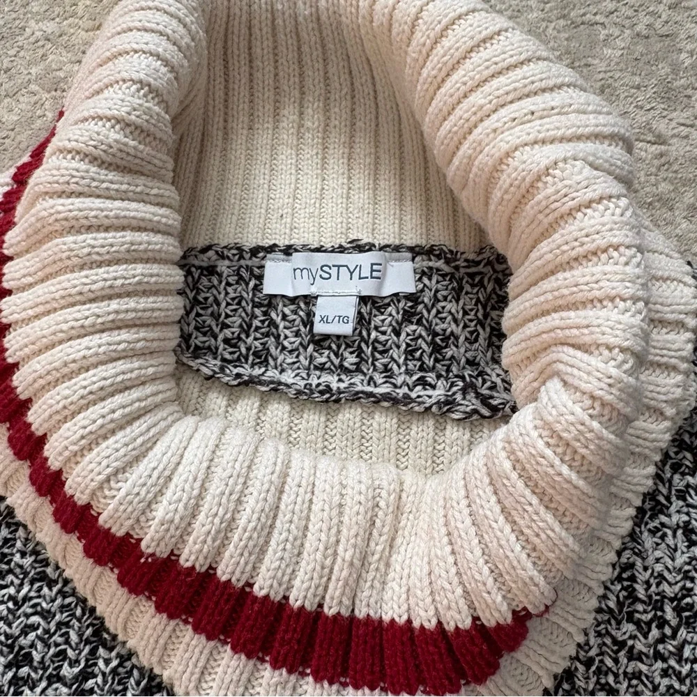 My Style Women’s Marled Knit Cowl Neck Long Sleeve Cabin Sweater Size Xlarge - Picture 6 of 9